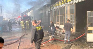 Sanayi sitesinde çıkan yangında 5 dükkan zarar gördü