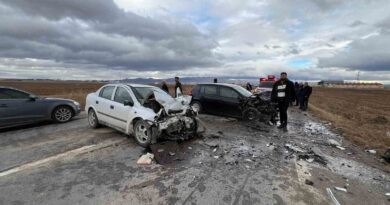 Otomobillerin kafa kafaya çarpıştığı kazada yaşlı çift hayatını kaybetti