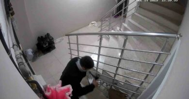 Apartmandan ayakkabı hırsızlığı kameraya yansıdı