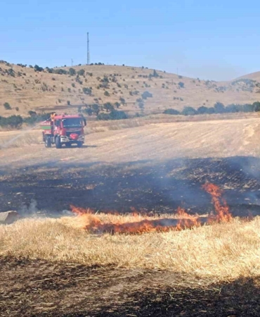 Afyonkarahisar'da anız yangını 200 dekar alanı etkiledi
