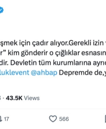 "AHBAPLAR SUÇ ÖRGÜTÜ" SORUŞTURMASINDA İFADE VEREN ÜNLÜLERİN GEÇMİŞTEKİ PAYLAŞIMLARI ORTAYA ÇIKTI HAYKO CEPKİN: "YOLLANAN YARDIMLARIN HESABINI VERECEKLERİNE İNANIYORUZ" MAHSUN KIRMIZIGÜL: "BAĞIŞTA BULUNMAK İSTİYORSANIZ AHBAP DERNEĞİNİN HESAPLARINA GÖNDEREBİLİRSİNİZ" ELÇİN SANGU: "GÖREVİNİ UNUTUP TİCARET YAPANA KIZALIM, CANLA BAŞLA YARDIM TOPLAYAN GÖNÜLLÜLERE KIZMAK SORU SORMAMI GEREKEN KISMI ISKALAMAYA SEBEP OLMASIN" GÜLBEN ERGEN: "AHBAP PLATFORMUNA YAPIN BAĞIŞLARINIZI. DEVLETİMİZDEN, ÇEVREMİZDEN, DÜNYADAN YARDIM İSTEMEKTEN, KÖY BAYIR GEZİP YALVARMAKTAN BEZDİK"