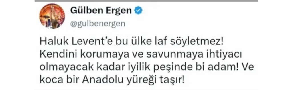 "AHBAPLAR SUÇ ÖRGÜTÜ" SORUŞTURMASINDA İFADE VEREN ÜNLÜLERİN GEÇMİŞTEKİ PAYLAŞIMLARI ORTAYA ÇIKTI HAYKO CEPKİN: "YOLLANAN YARDIMLARIN HESABINI VERECEKLERİNE İNANIYORUZ" MAHSUN KIRMIZIGÜL: "BAĞIŞTA BULUNMAK İSTİYORSANIZ AHBAP DERNEĞİNİN HESAPLARINA GÖNDEREBİLİRSİNİZ" ELÇİN SANGU: "GÖREVİNİ UNUTUP TİCARET YAPANA KIZALIM, CANLA BAŞLA YARDIM TOPLAYAN GÖNÜLLÜLERE KIZMAK SORU SORMAMI GEREKEN KISMI ISKALAMAYA SEBEP OLMASIN" GÜLBEN ERGEN: "AHBAP PLATFORMUNA YAPIN BAĞIŞLARINIZI. DEVLETİMİZDEN, ÇEVREMİZDEN, DÜNYADAN YARDIM İSTEMEKTEN, KÖY BAYIR GEZİP YALVARMAKTAN BEZDİK"