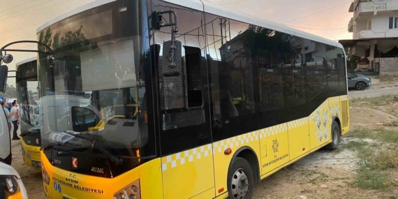 Aydın'da orman yangını nedeniyle halk otobüsleri hazır bekletiliyor