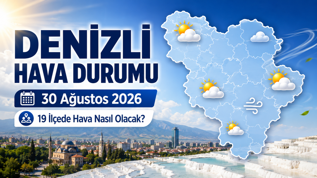 Denizli Hava Durumu: 30 Ağustos 2026’da 19 İlçede Hava Nasıl Olacak?