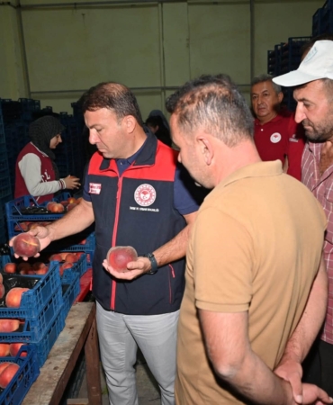 ÇİVRİL'DE ŞEFTALİNİN ÜRETİMDEN PAZARLAMAYA YOLCULUĞU İNCELENDİ İL TARIM MÜDÜRÜ ZAYİM, ÇİVRİL'DE ŞEFTALİ TESİSİNİ İNCELEDİ FOTOĞRAFLI