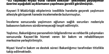 Aile Bakanlığı'ndan Niyazi Vural açıklaması