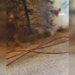 Alanya'da orman yangınına havadan ve karadan müdahale