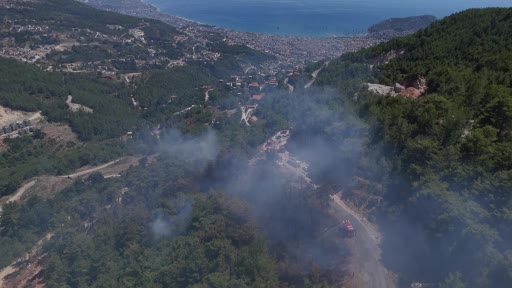 Alanya'daki orman yangını 3 saatte söndürüldü