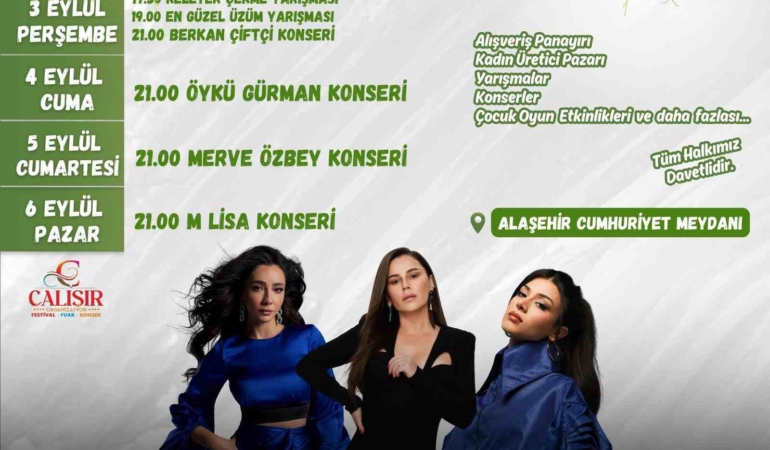 Alaşehir'de Uluslararası Kültür ve Sanat Festivali Başlıyor