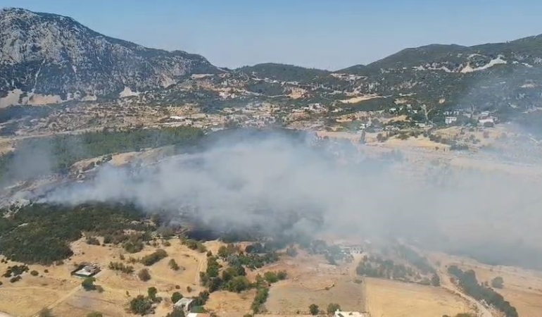 Antalya Kaş'ta orman yangınına havadan ve karadan müdahale