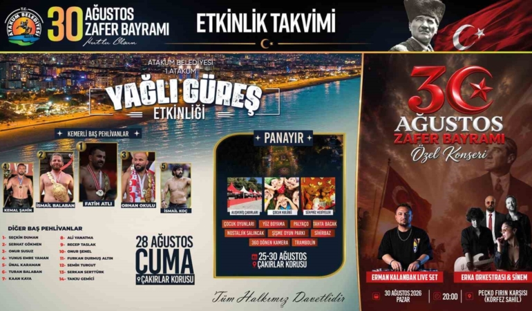 Atakum'da 30 Ağustos Zafer Bayramı etkinlikleri başlıyor