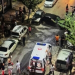 Bafra'da kontrolden çıkan otomobil 6 araca çarptı