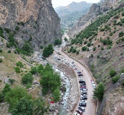Bayburt'ta düğün aracı dere yatağına düştü