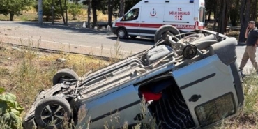 Bilecik'te kontrolden çıkan araç takla attı, sürücü yaralandı