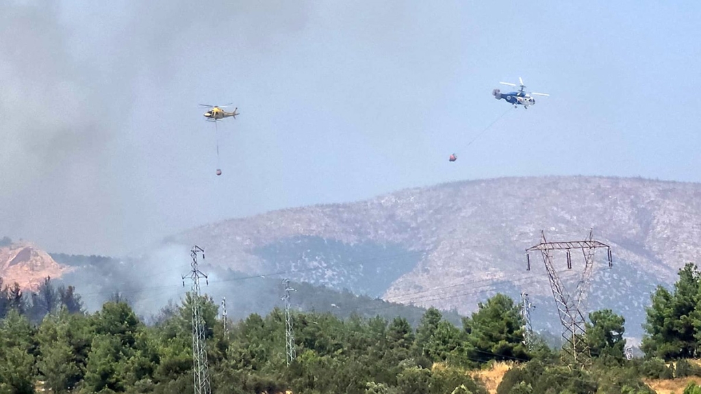 Bilecik'te orman yangınına havadan ve karadan müdahale