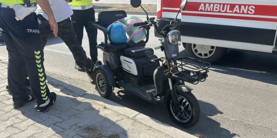 Burdur'da 3 tekerlekli motosiklet kazasında sürücü yaralandı