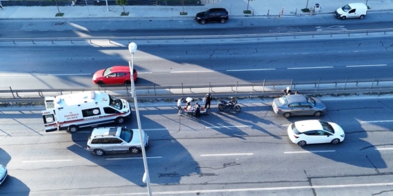 Büyükçekmece E-5'te motosiklet kazası trafiği etkiledi