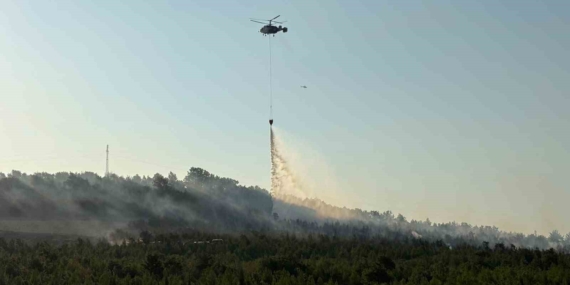 Çanakkale'de orman yangınına müdahale sürüyor