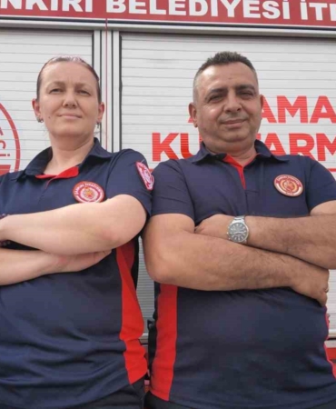 Çankırı'da itfaiyeci çift, can kurtarma görevini birlikte üstleniyor