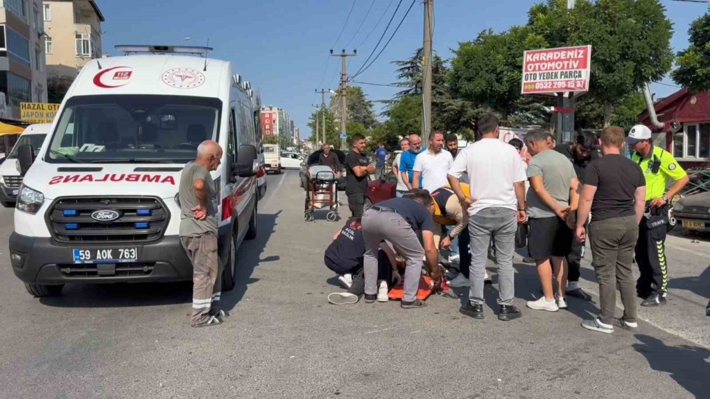 Çerkezköy'de motosiklet kazasında bir sürücü yaralandı