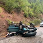 Denizli'de takla atan otomobilde sürücü hayatını kaybetti