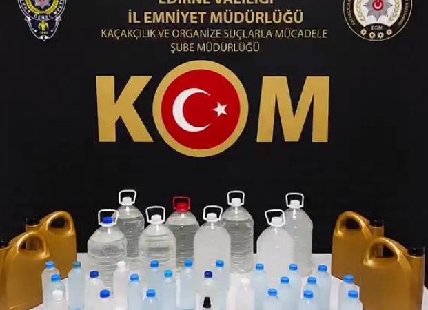 EDİRNE'DE SAHTE İÇKİ OPERASYONU