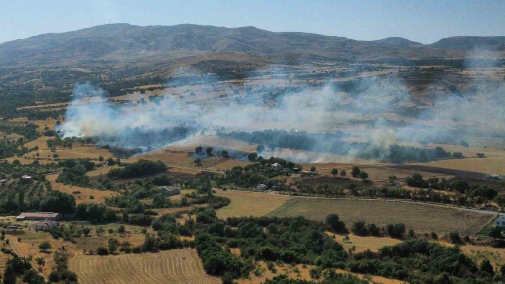 Elazığ'da anız ve bahçe yangınına müdahale devam ediyor