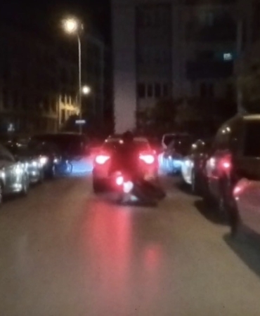 Eskişehir'de motosiklet kazası kask kamerasına yansıdı