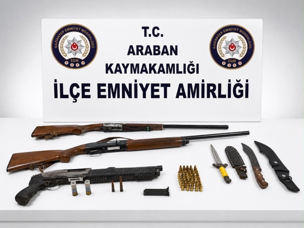 Gaziantep'te ruhsatsız tüfek operasyonu: 3 tüfek ve 1 gözaltı