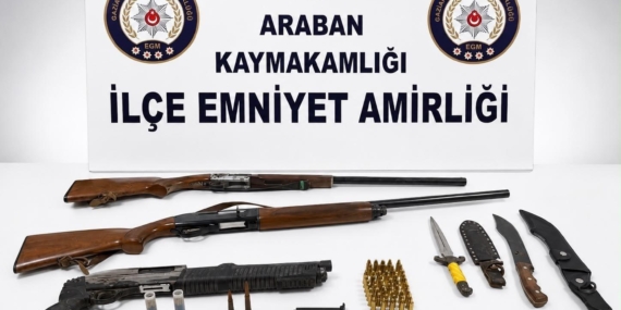 Gaziantep'te ruhsatsız tüfek operasyonu: 3 tüfek ve 1 gözaltı
