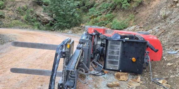 Gazipaşa'da forklift kazasında sürücü yaralandı