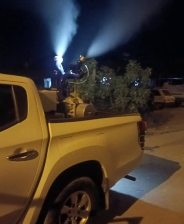 Germencik'te gece ilaçlama çalışmaları devam ediyor