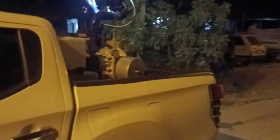 Germencik'te gece ilaçlama çalışmaları devam ediyor