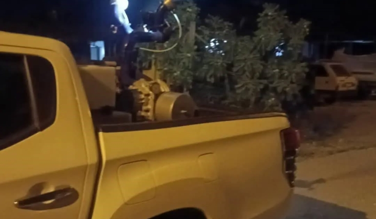 Germencik'te gece ilaçlama çalışmaları devam ediyor
