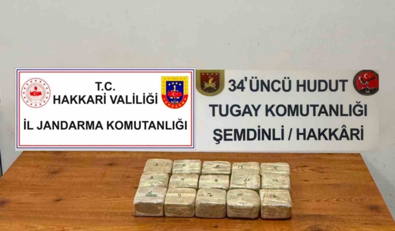 Hakkari'de İran sınırında 7 kilo 720 gram eroin yakalandı