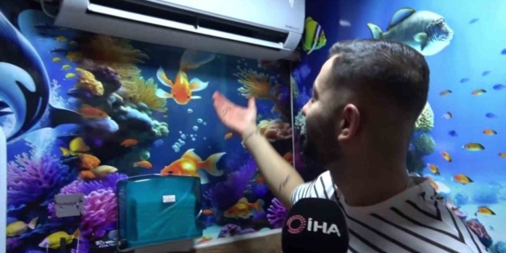 Hatay'daki işletme, tuvaletine klima taktırarak dikkat çekti