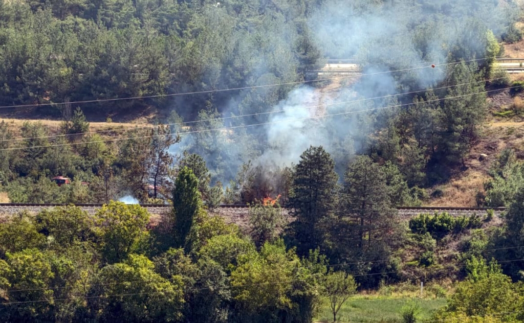 Karabük'te tren raylarında yangın kontrol altına alındı
