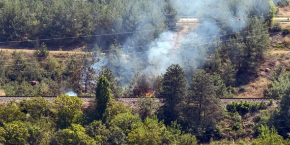 Karabük'te tren raylarında yangın kontrol altına alındı