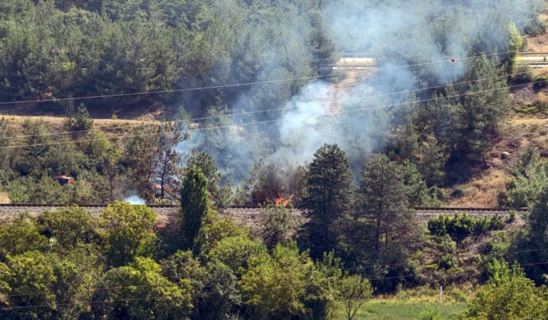 Karabük'te tren raylarında yangın kontrol altına alındı