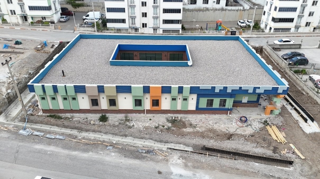 Karabük'te yeni anaokulu inşaat çalışmaları devam ediyor
