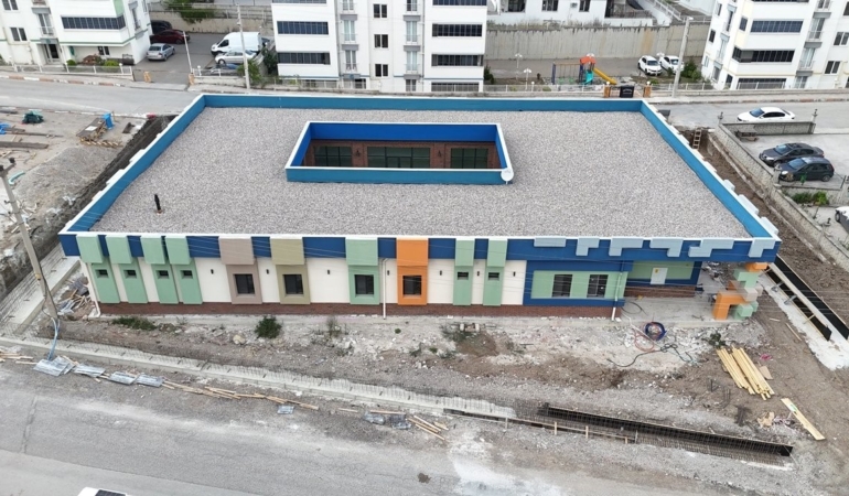 Karabük'te yeni anaokulu inşaat çalışmaları devam ediyor