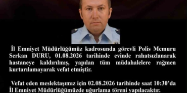 Kayseri'de rahatsızlanan polis memuru hayatını kaybetti