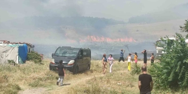 Keşan'da çıkan yangında bir ev tamamen yandı