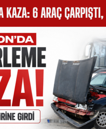 Trabzon'da Kaza: 6 Araç Çarpıştı, 3 Yaralı