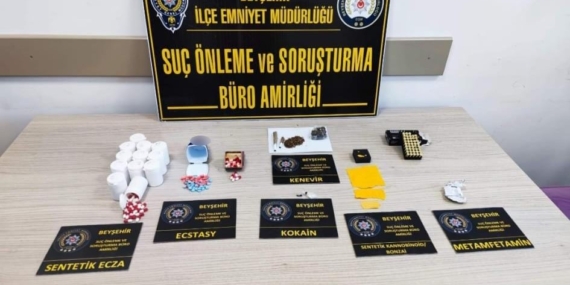 Konya'da uyuşturucu ve mermi ele geçirildi