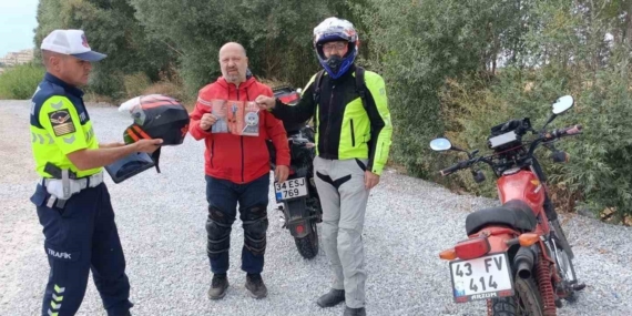 Kütahya'da motosiklet sürücülerine özel trafik denetimi