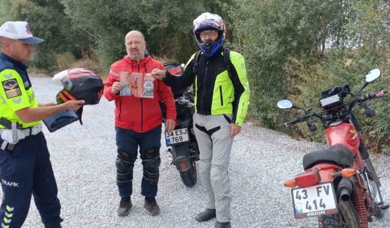Kütahya'da motosiklet sürücülerine özel trafik denetimi
