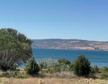Lapseki'deki tarım arazisindeki yangına müdahale sürüyor
