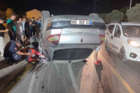 Muğla'da Ters Şeride Giren Araç Takla Attı