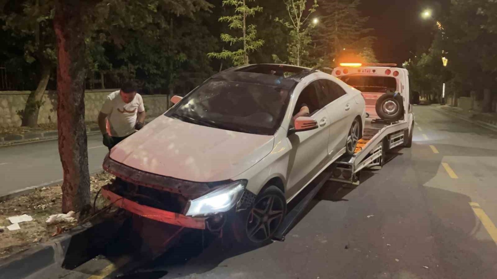 Niğde'de otomobil ağaçlara çarptı, 2 kişi yaralandı